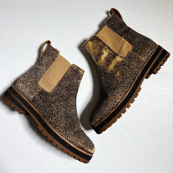 Madewell The Ivy Chelsea Boot in Mini Dot Calf Hair (Toffee Multi) - Picture 1 of 9